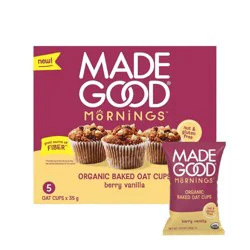 MadeGood Snack Bars Berry Vanilla Oat Cups - 6.15oz/5ct