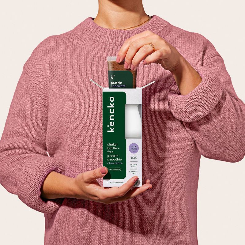 slide 7 of 9, Kencko Organic Instant Fruit and Veggie Protein Smoothies Starter Pack, Bottle + 1 Free Protein Smoothie - 1.2oz, 1.2 oz