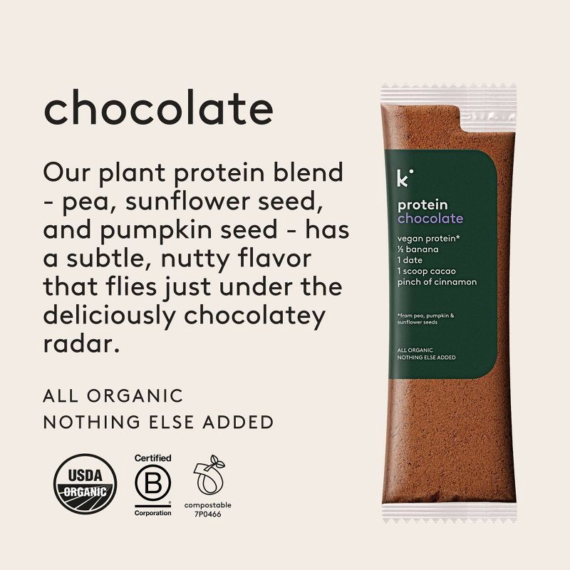 slide 8 of 9, Kencko Organic Instant Fruit and Veggie Protein Smoothies Starter Pack, Bottle + 1 Free Protein Smoothie - 1.2oz, 1.2 oz