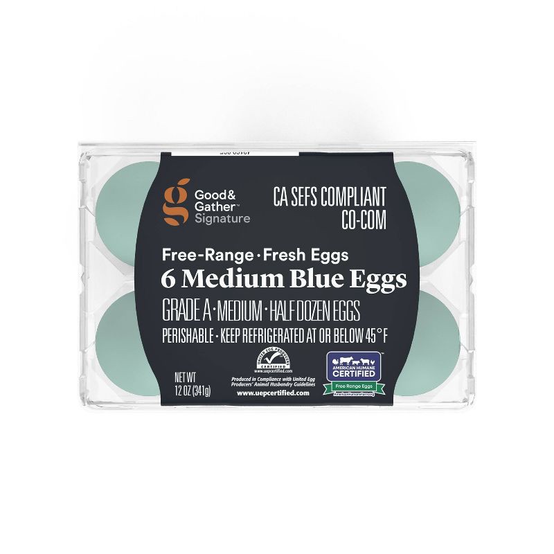 slide 3 of 3, Signature Free Range Blue Eggs - 6ct - Good & Gather™, 6 ct