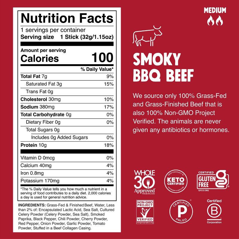 slide 3 of 7, Chomps Snack Sticks Smoky BBQ Beef Sticks - 9.2oz/8ct, 9.2 oz, 8 ct