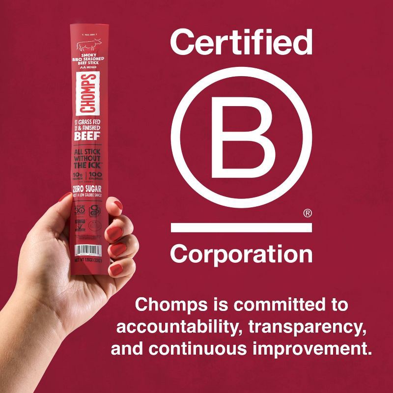 slide 6 of 7, Chomps Snack Sticks Smoky BBQ Beef Sticks - 9.2oz/8ct, 9.2 oz, 8 ct