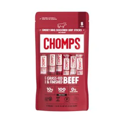 Chomps Snack Sticks Smoky BBQ Beef Meat Sticks - 9.2oz/8ct
