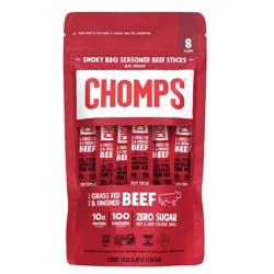 Chomps Snack Sticks Smoky BBQ Beef Sticks - 9.2oz/8ct