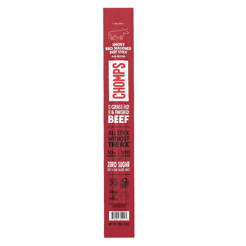 slide 1 of 7, Chomps Snack Sticks Smoky BBQ Stick - 1.15oz, 1.15 oz