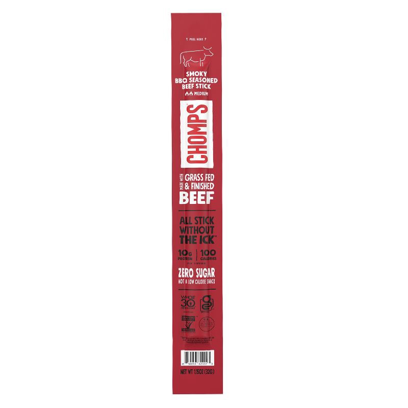 slide 1 of 7, Chomps Snack Sticks Smoky BBQ Stick - 1.15oz, 1.15 oz