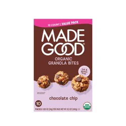 MadeGood Snack Bars Chocolate Chip Granola Minis Family Pack - 8.5oz/10ct