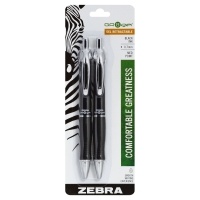 slide 1 of 1, Zebra GR8Gel Gel Pens Retractable Medium Point 0.7mm Black Ink, 2 ct
