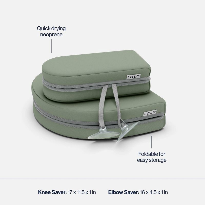 slide 3 of 8, Lalo 2pc Baby Bath Knee and Elbow Saver Set - Sage, 2 ct