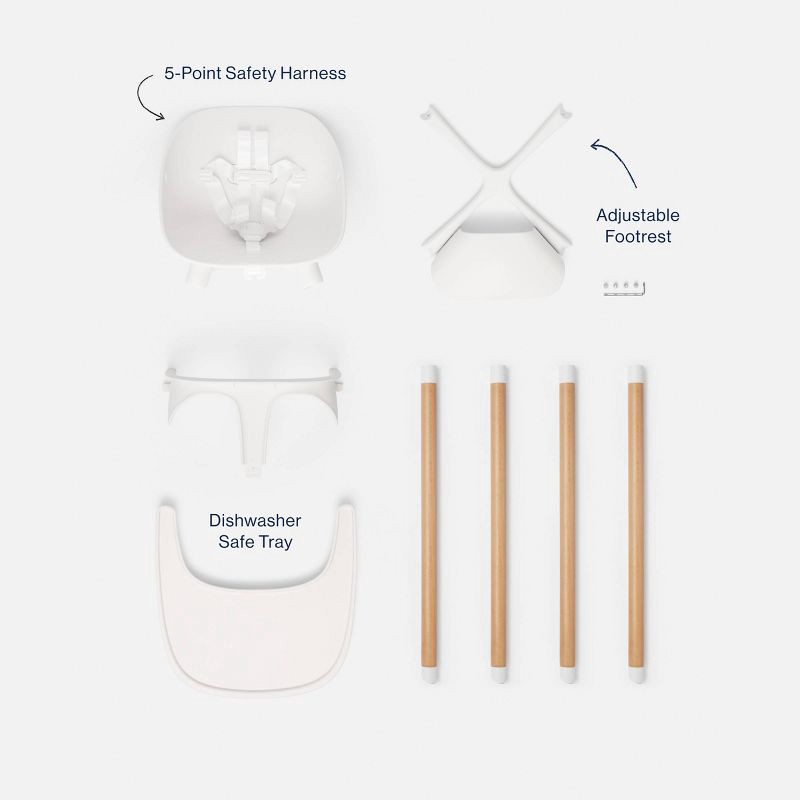 slide 5 of 11, Lalo High Chair - Coconut, 1 ct