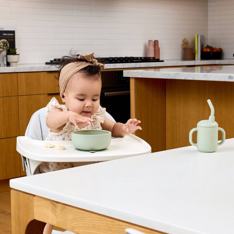 slide 2 of 11, Lalo Silicone Suction Bowl with Lid - Sage, 1 ct