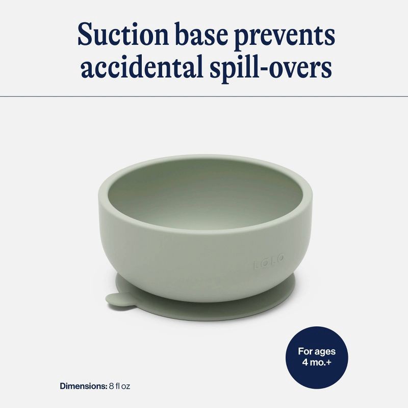 slide 3 of 11, Lalo Silicone Suction Bowl with Lid - Sage, 1 ct