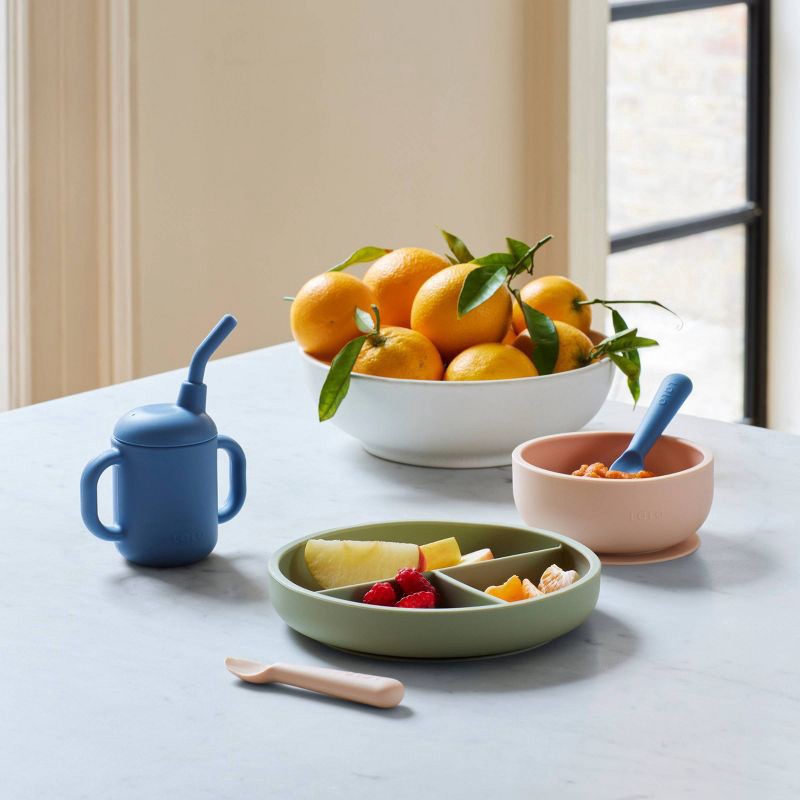 slide 6 of 11, Lalo Silicone Suction Bowl with Lid - Sage, 1 ct