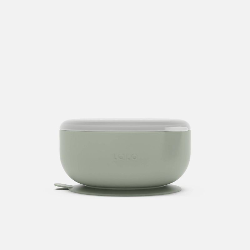 slide 10 of 11, Lalo Silicone Suction Bowl with Lid - Sage, 1 ct