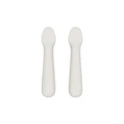 Lalo 2pk Silicone Baby Spoons - Oatmeal