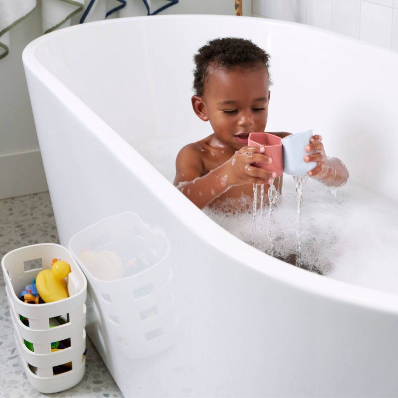 slide 5 of 8, Lalo Bath Toy Bin - Coconut, 1 ct