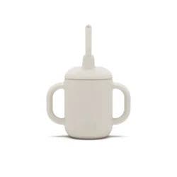 Lalo 4 fl oz 3-in-1 Silicone Training Cup with Straw - Oatmeal