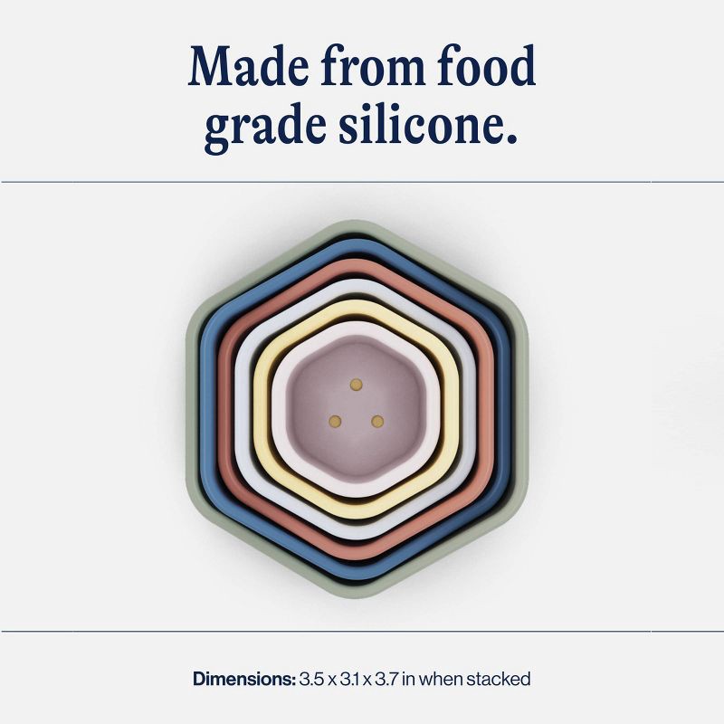 slide 3 of 7, Lalo 6pc Silicone Stacking Cups Bath Toy, 6 ct