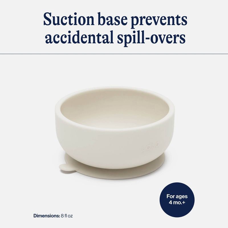 slide 3 of 11, Lalo Silicone Suction Bowl with Lid - Oatmeal, 1 ct