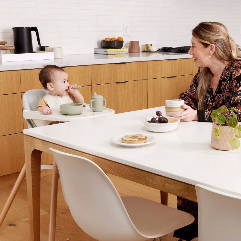 slide 4 of 10, Lalo 2pk Silicone Bibs - Oatmeal, 2 ct