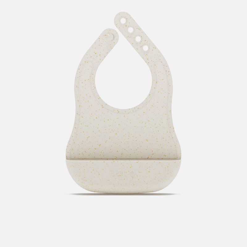 slide 10 of 10, Lalo 2pk Silicone Bibs - Oatmeal, 2 ct