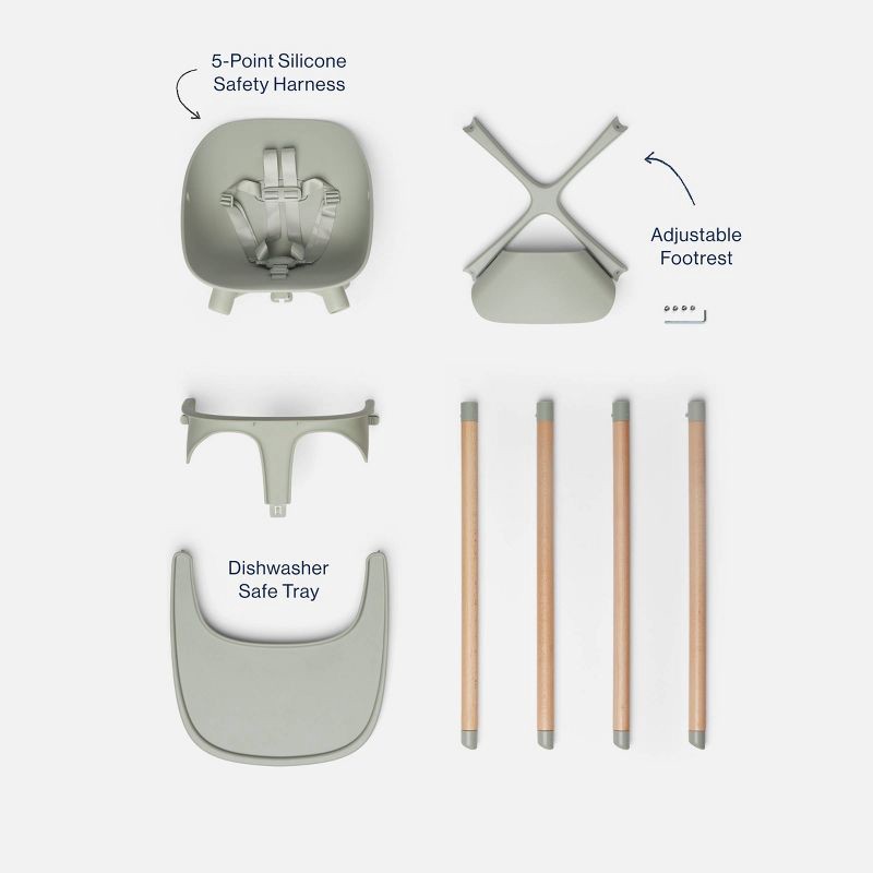 slide 5 of 9, Lalo High Chair - Sage, 1 ct
