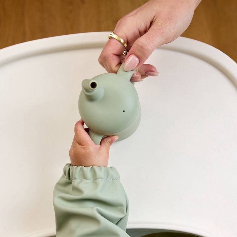 slide 5 of 10, Lalo 4 fl oz 3-in-1 Silicone Training Cup with Straw - Sage, 4 fl oz