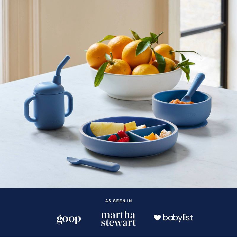 slide 8 of 10, Lalo 4 fl oz 3-in-1 Silicone Training Cup with Straw - Sage, 4 fl oz