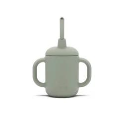 Lalo 4 fl oz 3-in-1 Silicone Training Cup with Straw - Sage