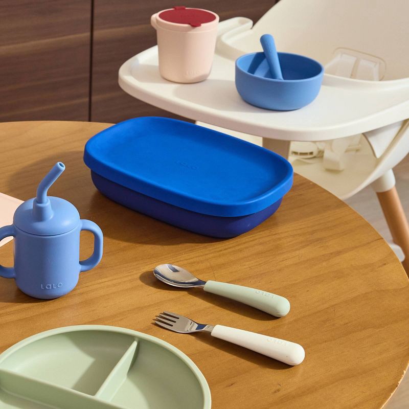 slide 6 of 11, Lalo 2pc Stainless Steel Fork + Spoon Utensils Set - Oatmeal, 2 ct