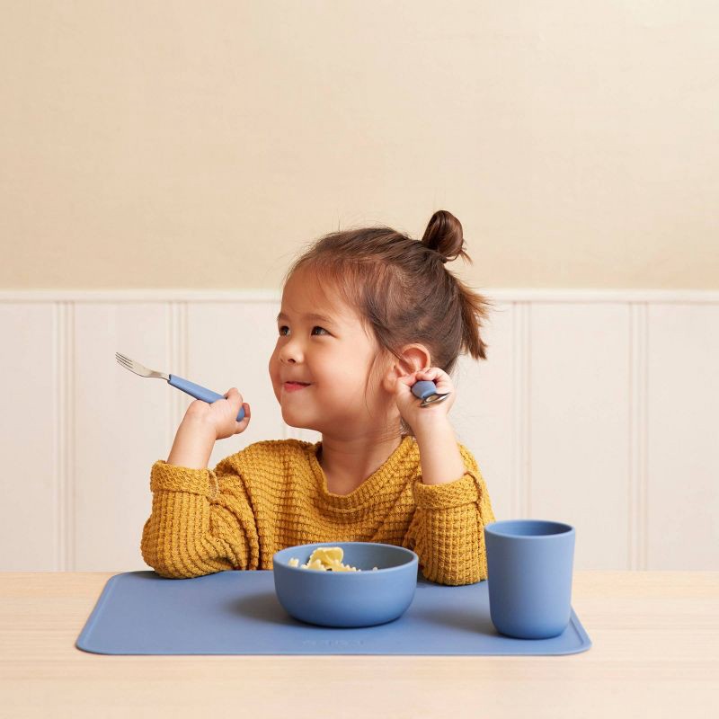 slide 7 of 11, Lalo 2pc Stainless Steel Fork + Spoon Utensils Set - Oatmeal, 2 ct