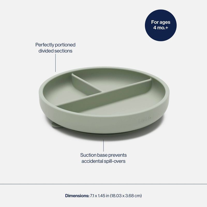slide 3 of 11, Lalo Silicone Suction Plate with Lid - Sage, 1 ct