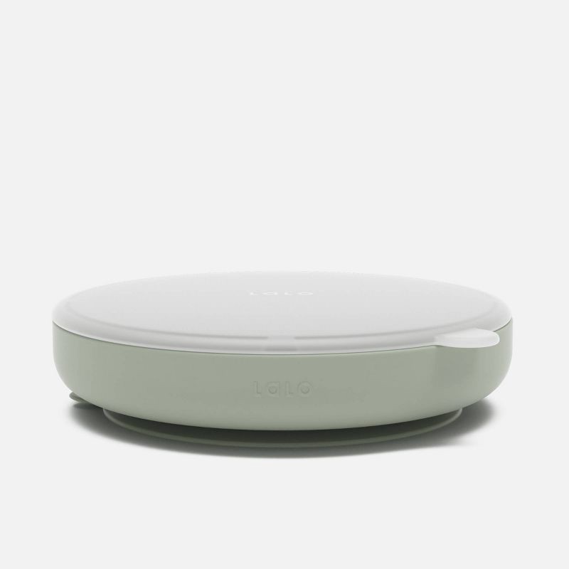 slide 10 of 11, Lalo Silicone Suction Plate with Lid - Sage, 1 ct