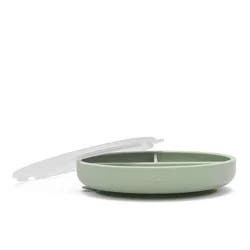 Lalo Silicone Suction Plate with Lid - Sage