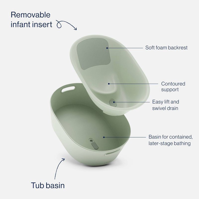 slide 3 of 11, Lalo 3-in-1 Bath Tub - Sage, 1 ct