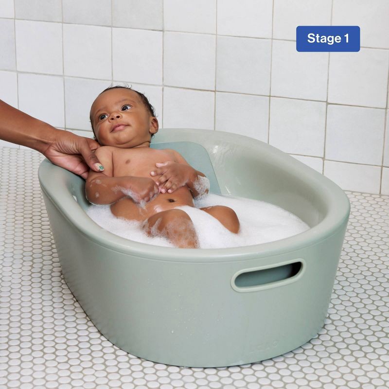 slide 4 of 11, Lalo 3-in-1 Bath Tub - Sage, 1 ct