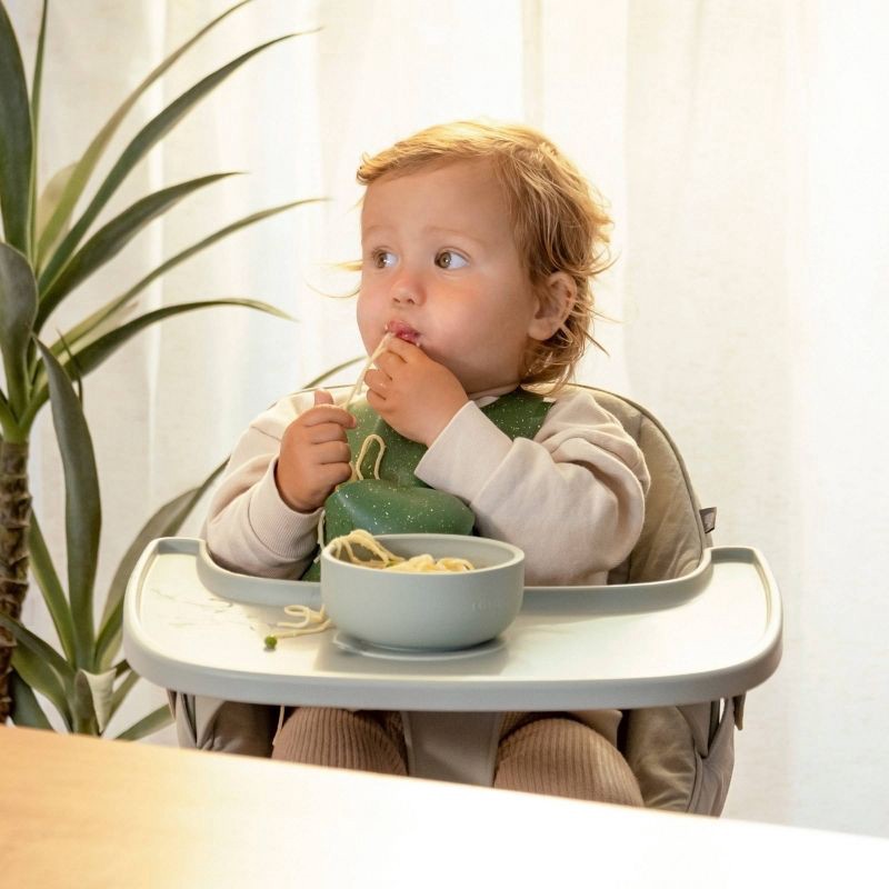 slide 2 of 10, Lalo 2pk Silicone Bibs - Sage, 2 ct