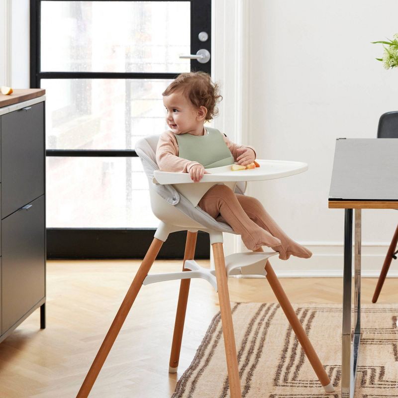 slide 4 of 10, Lalo 2pk Silicone Bibs - Sage, 2 ct