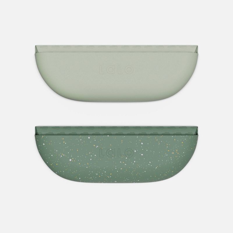 slide 9 of 10, Lalo 2pk Silicone Bibs - Sage, 2 ct