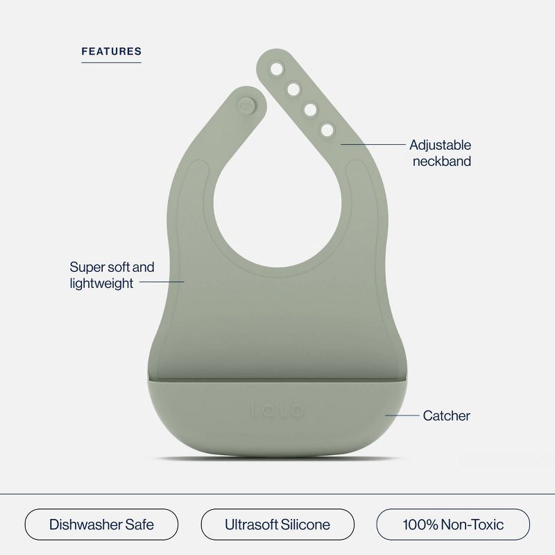 slide 2 of 12, Lalo 6pc Silicone First Bites Full Kit Feeding Set - Sage, 6 ct