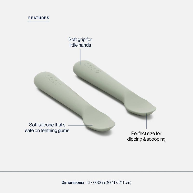 slide 8 of 12, Lalo 6pc Silicone First Bites Full Kit Feeding Set - Sage, 6 ct