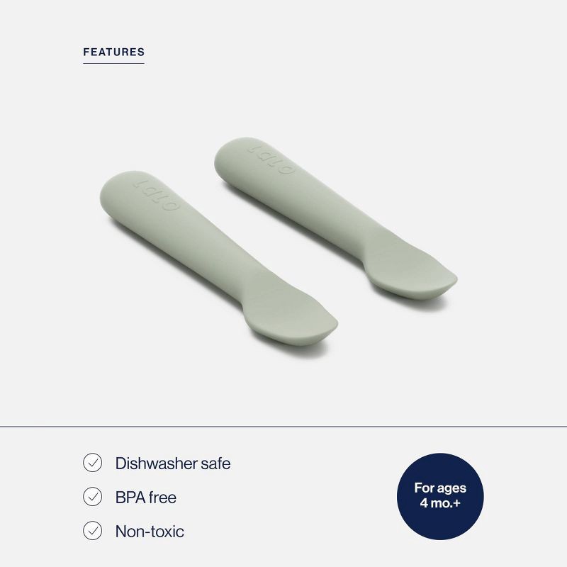 slide 4 of 8, Lalo 4pc Silicone Starting Solids Set - Sage, 4 ct