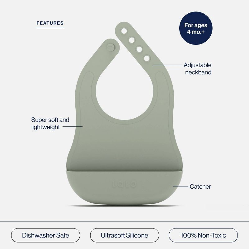 slide 5 of 8, Lalo 4pc Silicone Starting Solids Set - Sage, 4 ct