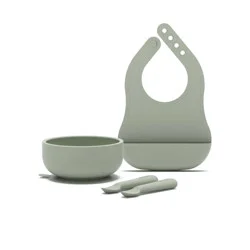Lalo 4pc Silicone Starting Solids Set - Sage