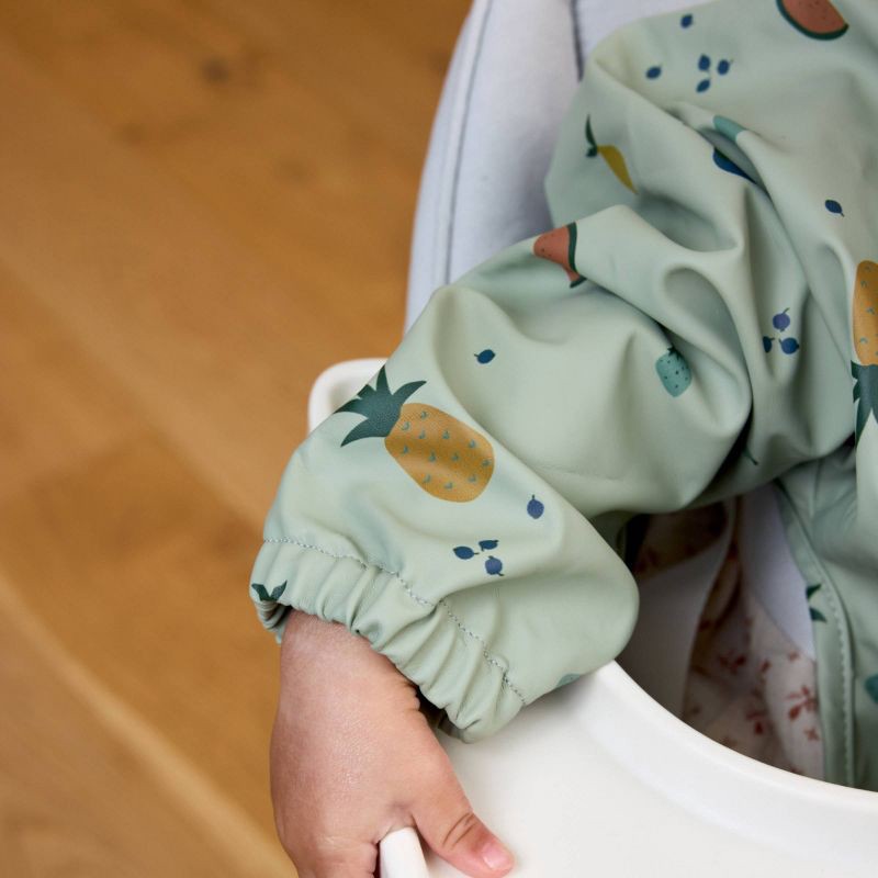 slide 6 of 9, Lalo Long Sleeve Smock Bib - Sage Fruit, 1 ct