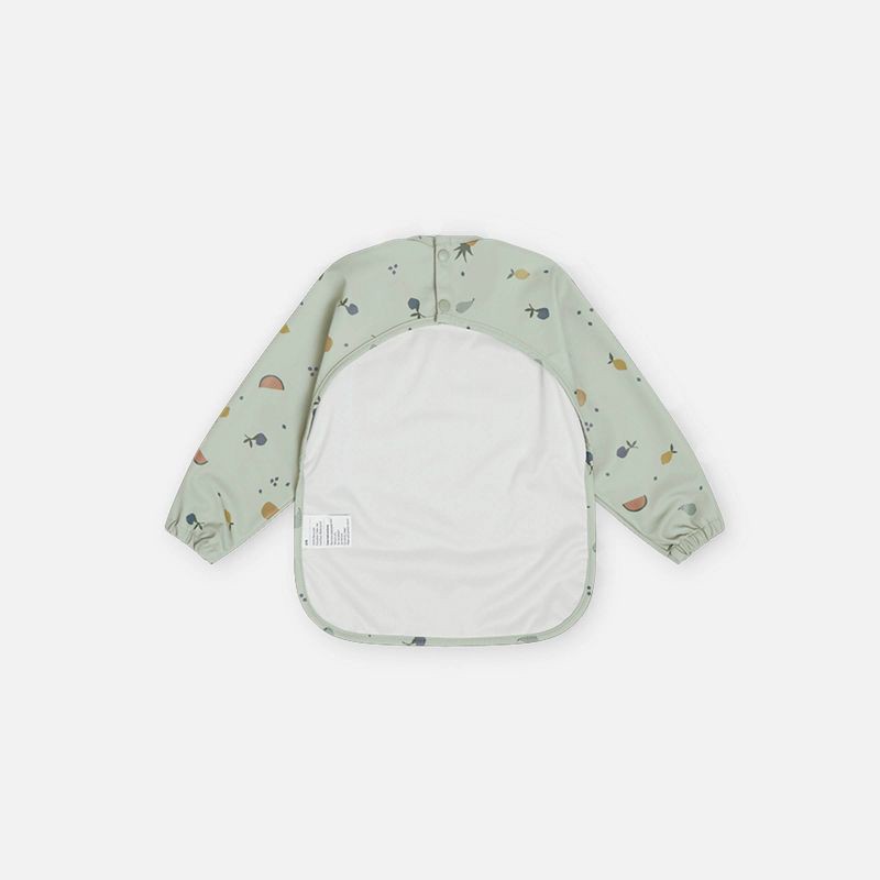 slide 2 of 9, Lalo Long Sleeve Smock Bib - Sage Fruit, 1 ct