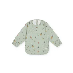 Lalo Long Sleeve Smock Bib - Sage Fruit