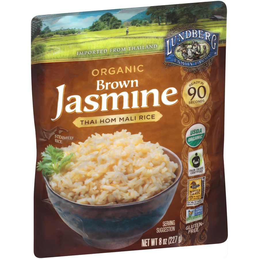 slide 4 of 8, Lundberg Family Farms Organic Thai Hom Mali Brown Jasmine Rice 8 oz, 