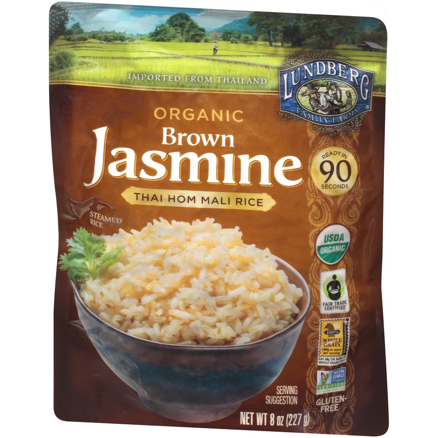 slide 5 of 8, Lundberg Family Farms Organic Thai Hom Mali Brown Jasmine Rice 8 oz, 