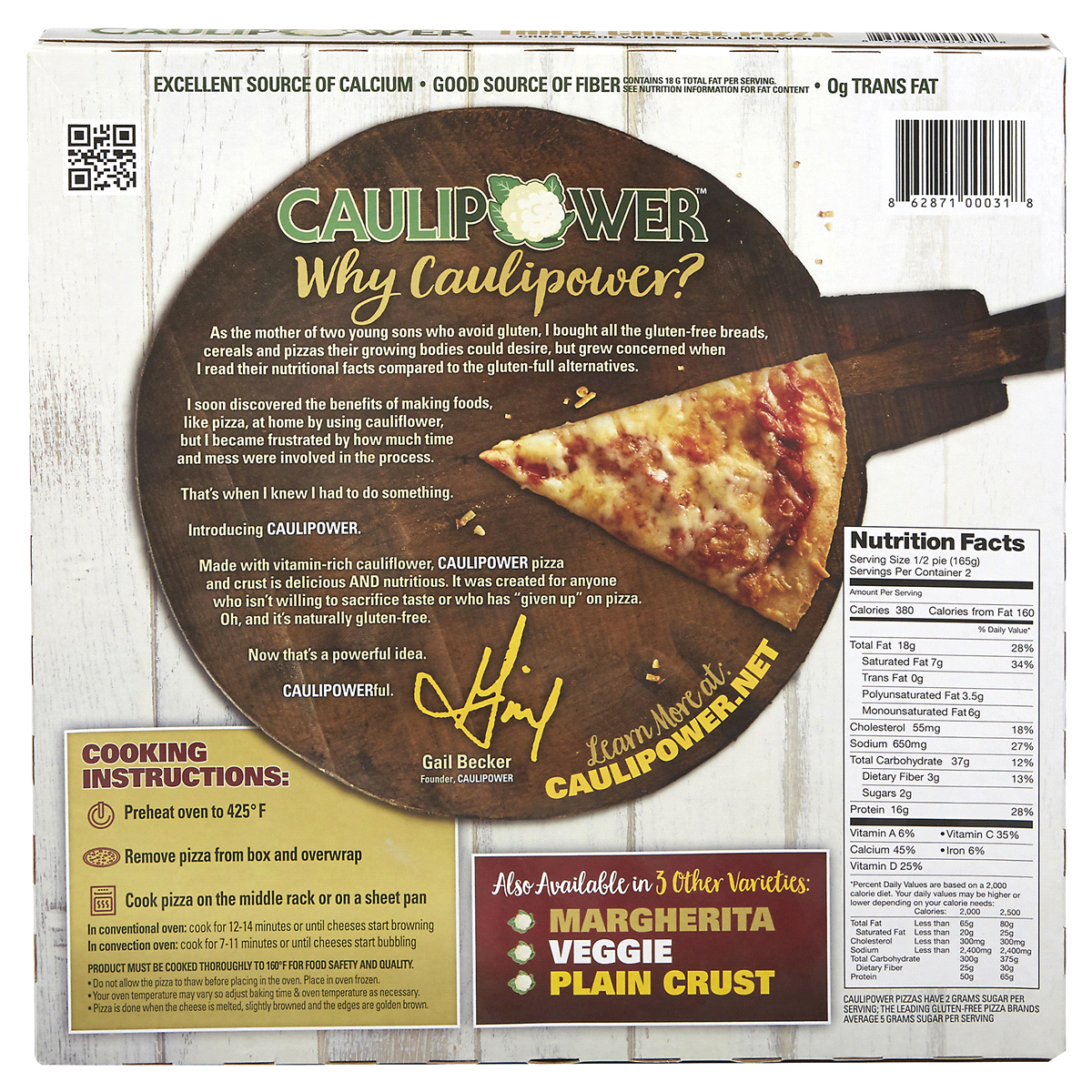 slide 2 of 2, Caulipower® frozen three cheese pizza, 10.9 oz